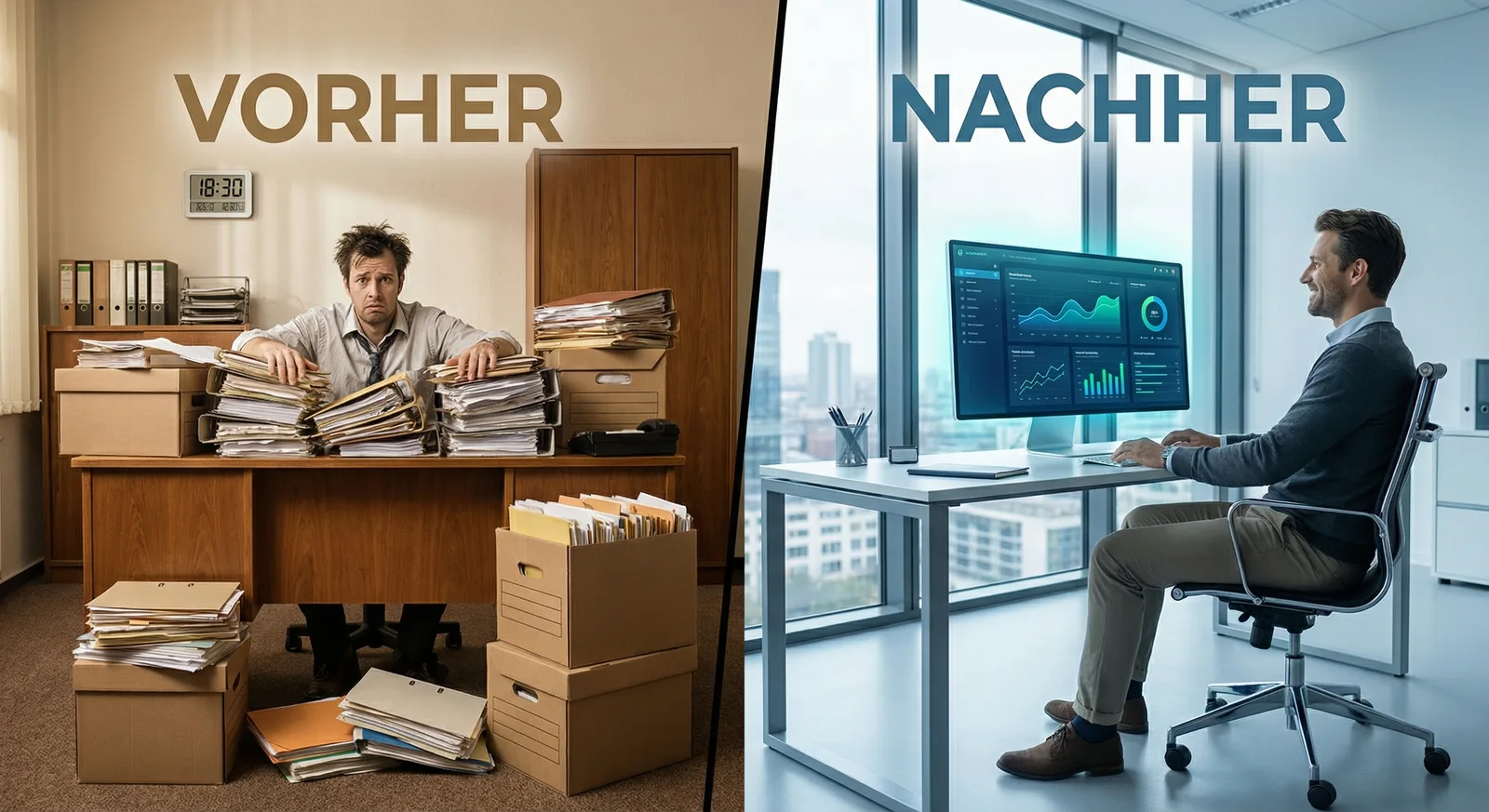 Vorher-Nachher Papier vs Digital